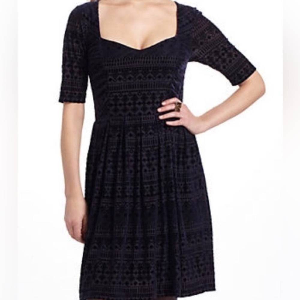 Anthropologie Meadow Rue burnout velvet dress.